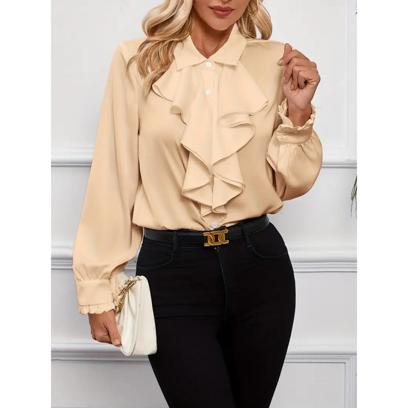 Isla | Ruffle Detail Elegant Blouse Relaxed Fit Top