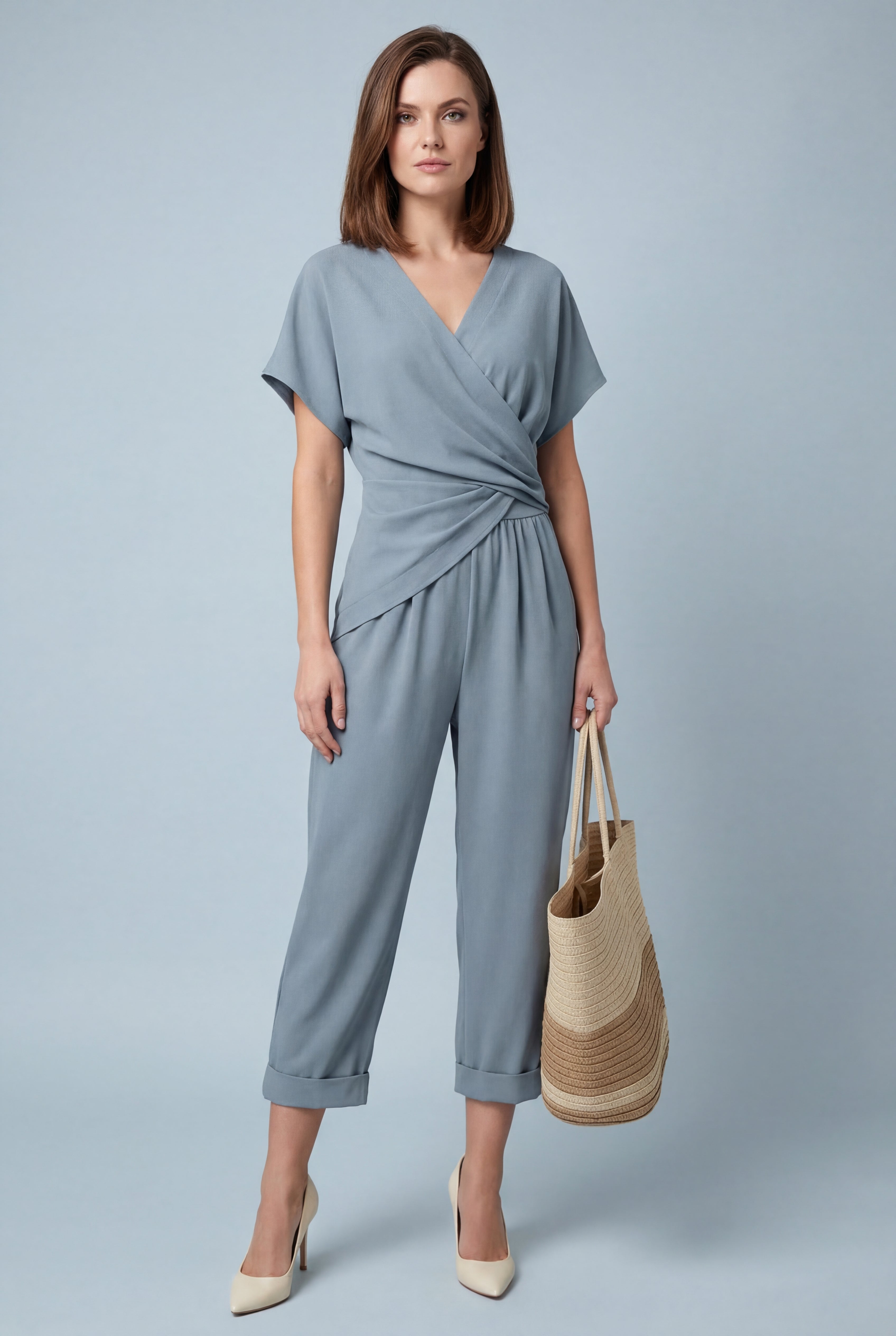 Women's Jumpsuit – Crepe Relaxed Fit Evening | Amelia 1