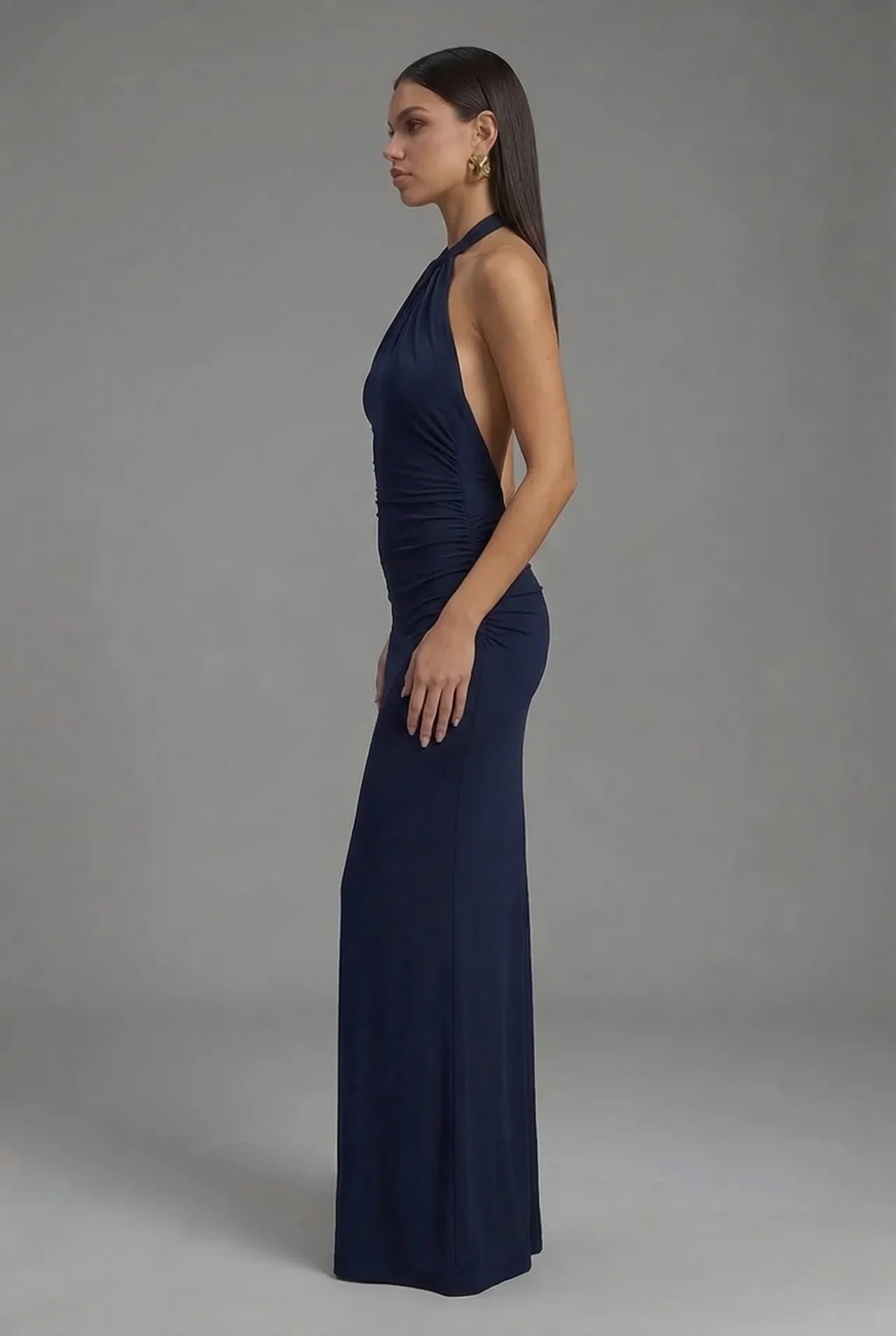 Women's Maxi Dress – Matte Jersey Halterneck Evening | Amelia 6