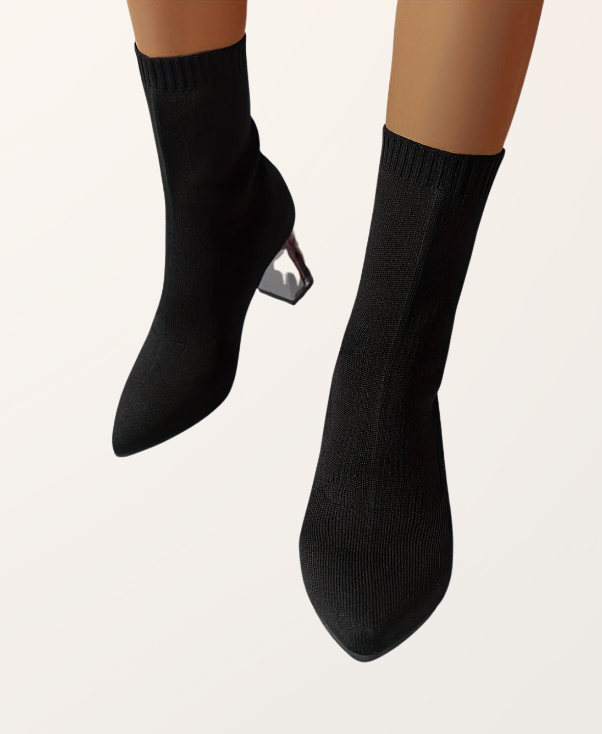 Women's Sock Boots – Ribbed Knit Mid-Calf Elegant | Amelia 8