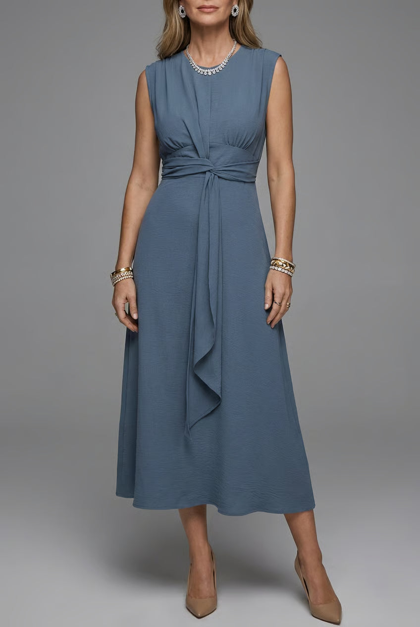 Women's Midi Dress – Crepe A-Line Elegant Evening | Amelia 3