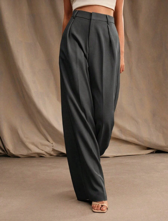 Emma | High Waist Tailored Smart Wide Leg Trousers