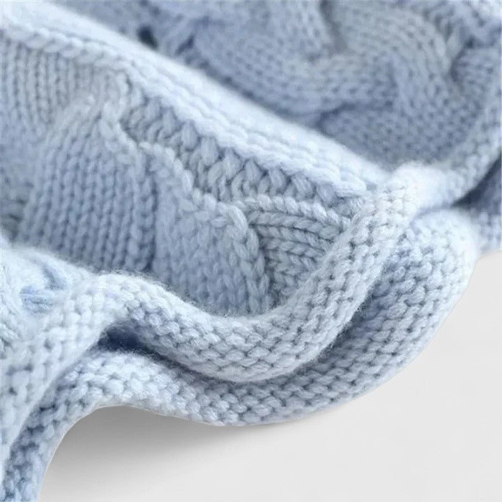 Women's Cable-Knit Casual Jumper in Light Blue