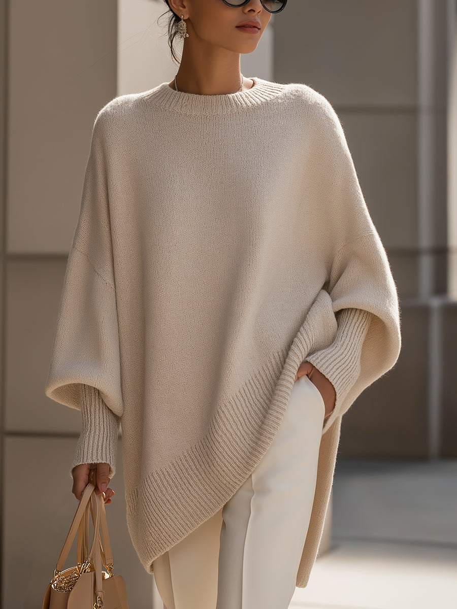 Women's Oversized Casual Jumper in Beige