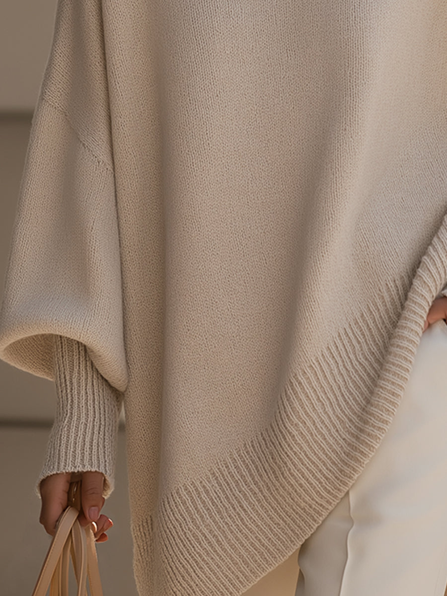 Women's Oversized Casual Jumper in Beige