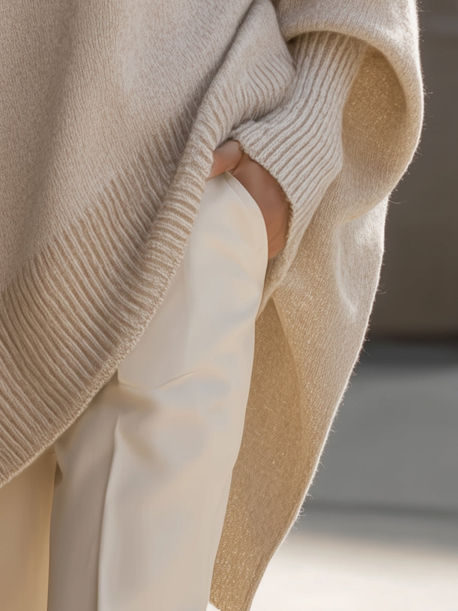 Women's Oversized Casual Jumper in Beige