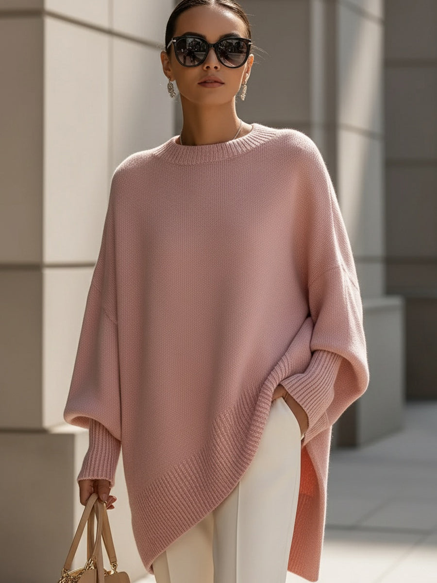 Women's Oversized Casual Jumper in Dusty Rose