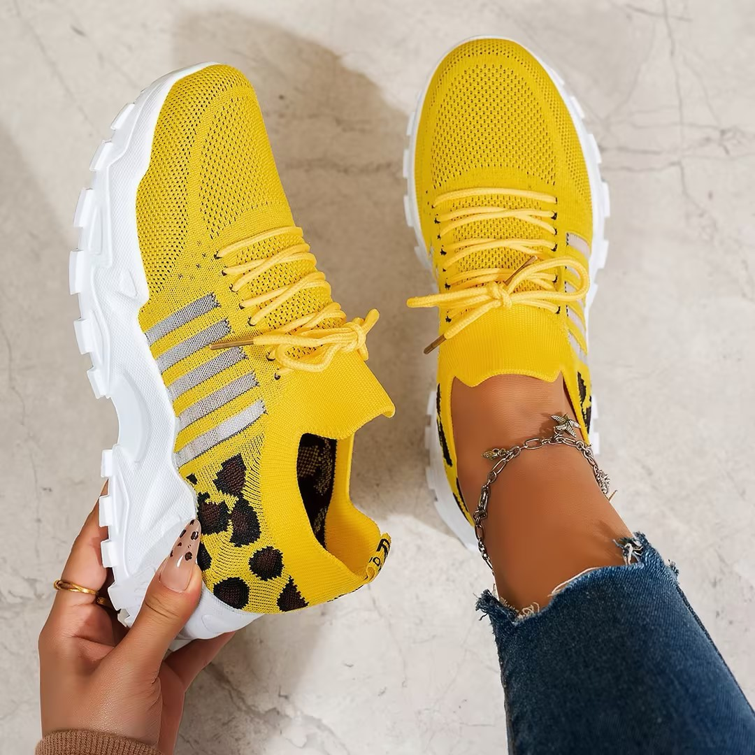 Women's Chunky-Sole Casual Trainers in Yellow
