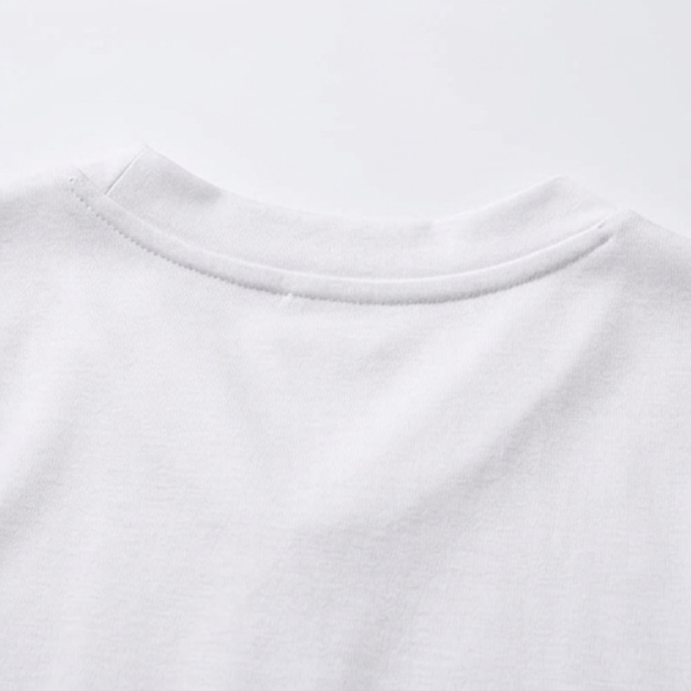 Women's Rolled-Cuff V-Neck Casual T-Shirt in White