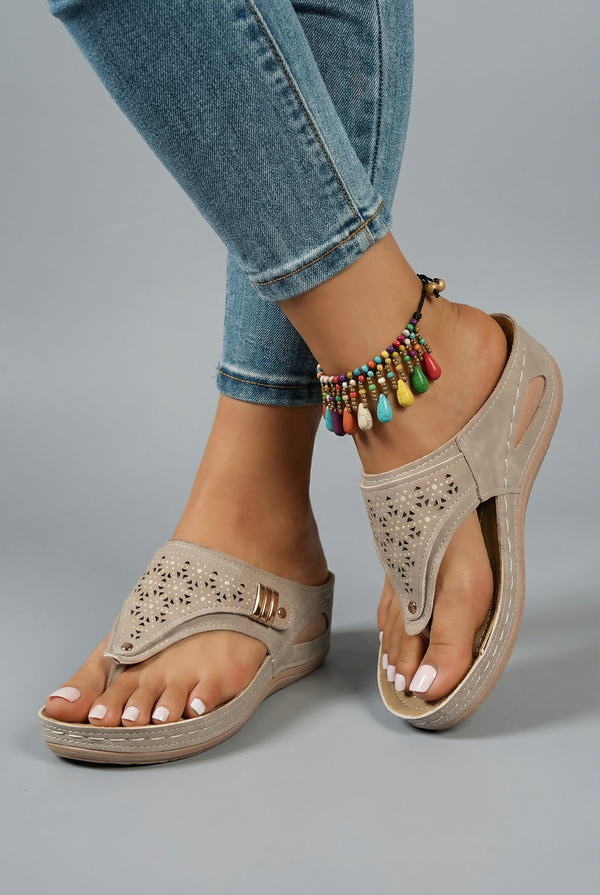Orthopaedic Perforated Holiday Wedges in Taupe