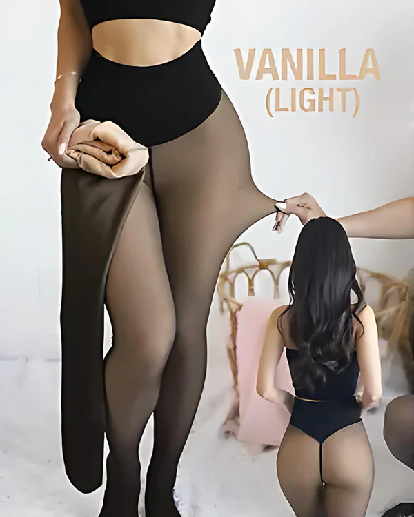 Smooth Sheer-Look Casual Leggings in Beige