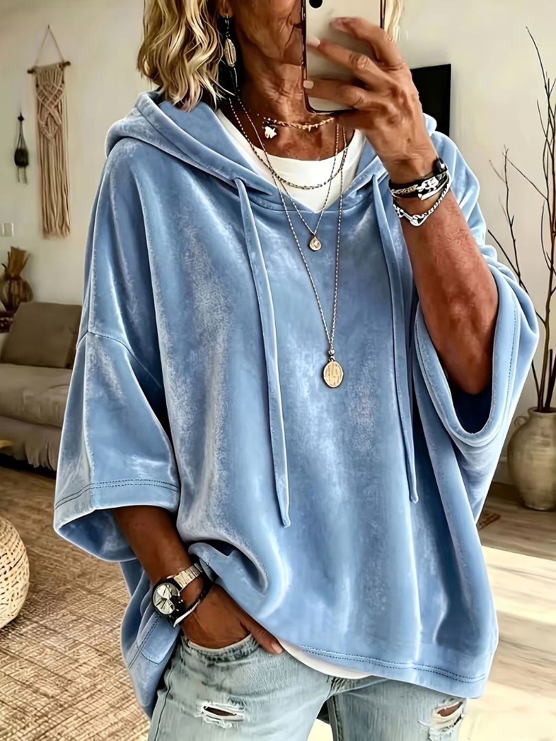 Women's Oversized Casual Hoodie in Light Blue