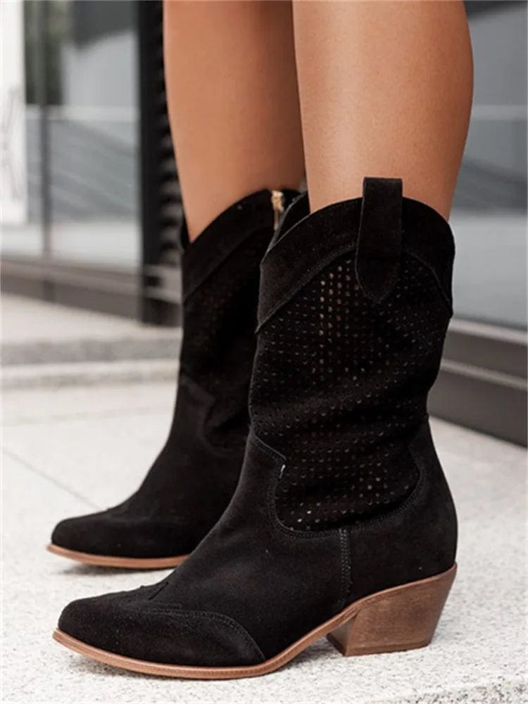 Women's Orthopaedic Western Casual Boots in Black