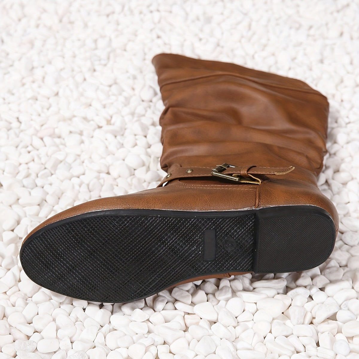 Women's Slouch Casual Knee High Boots in Brown