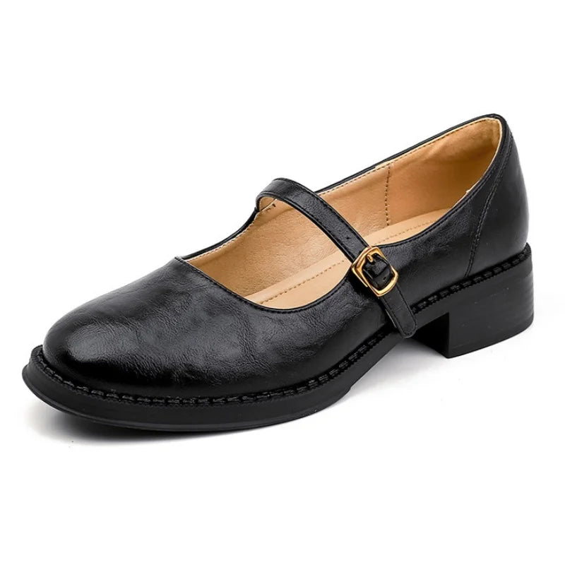 Orthopaedic Mary Jane Casual Flats in Black
