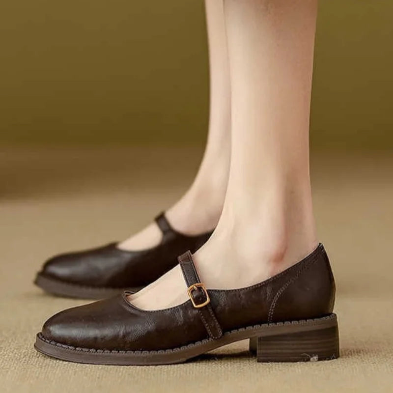 Orthopaedic Mary Jane Casual Flats in Brown