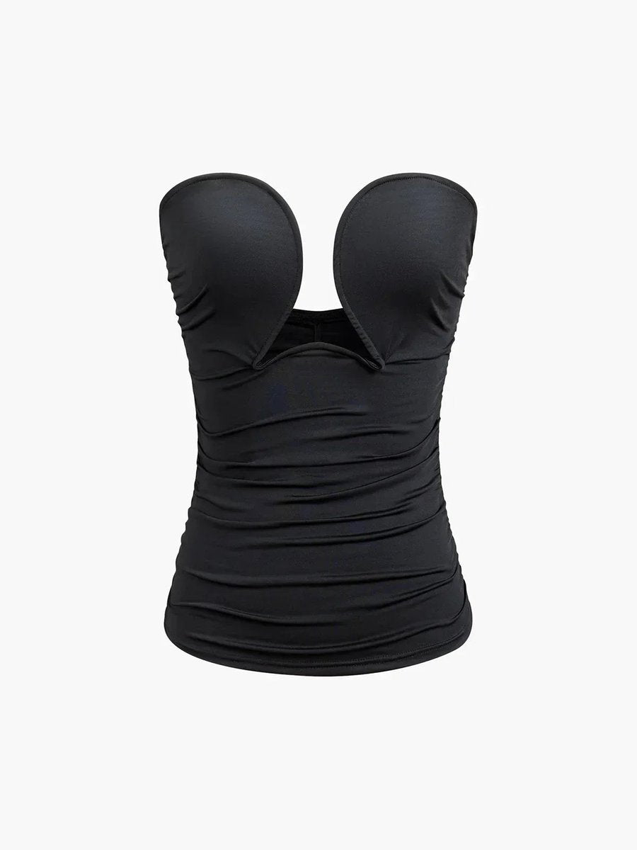 Strapless Cut-Out Evening Camisole in Black