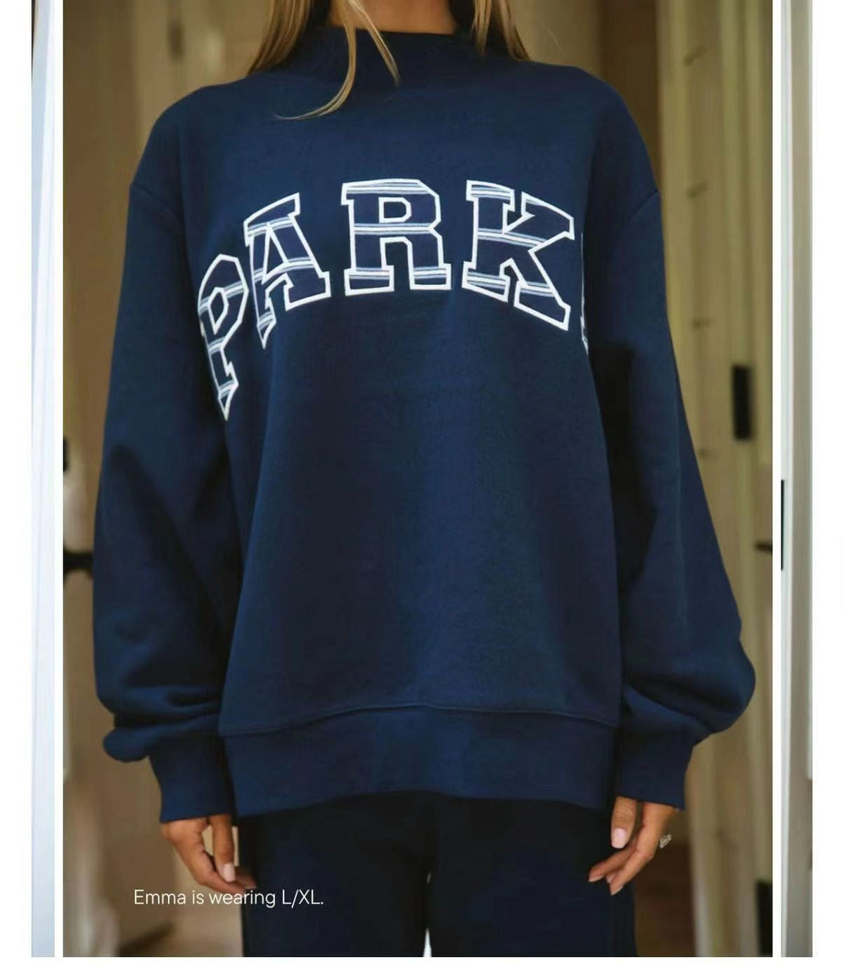 Women's Mock-Neck Casual Sweatshirt in Navy