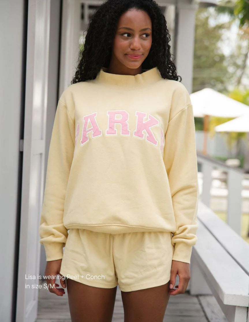 Women's Mock-Neck Casual Sweatshirt in Yellow