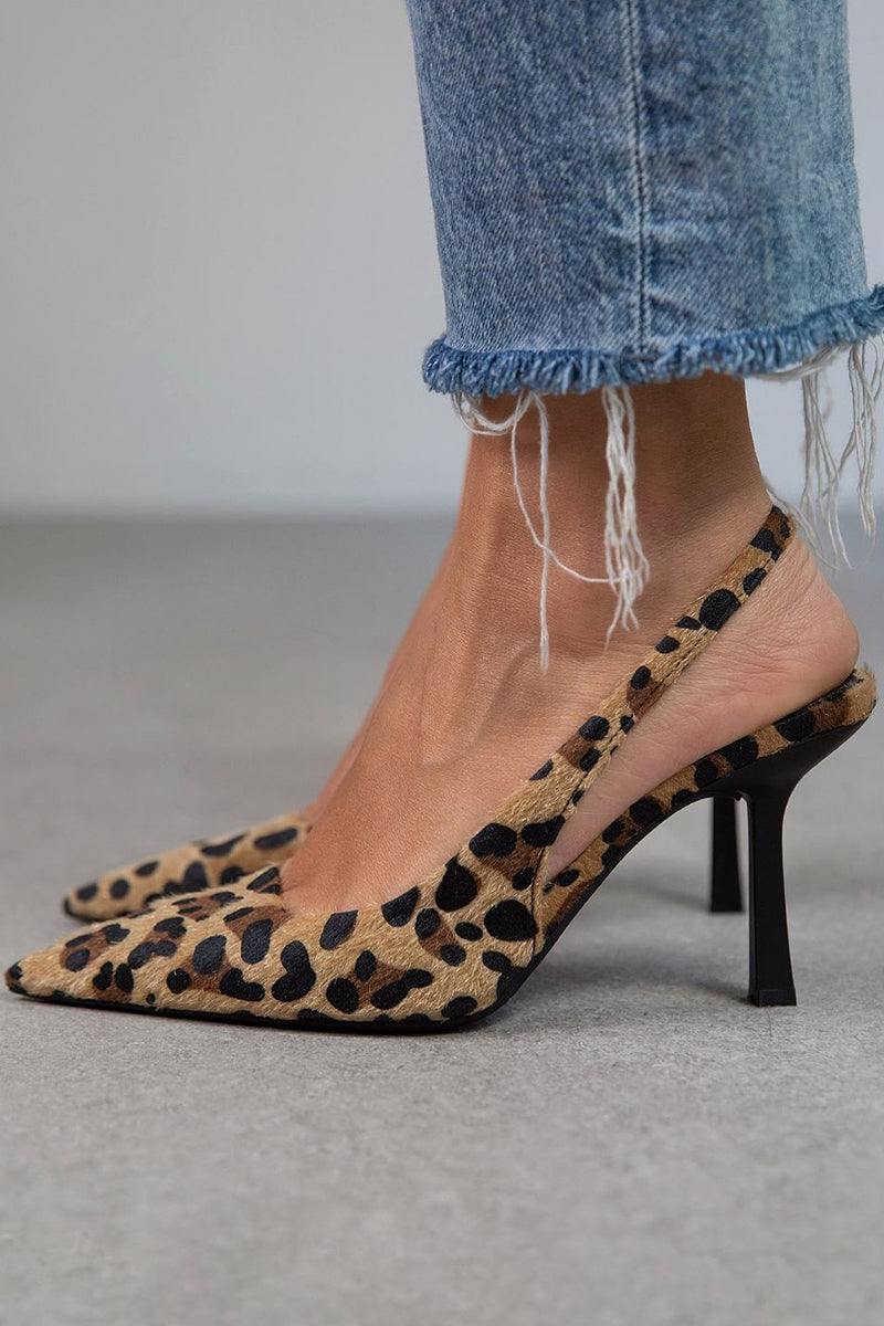 Orthopaedic Slingback Party Heels in Leopard
