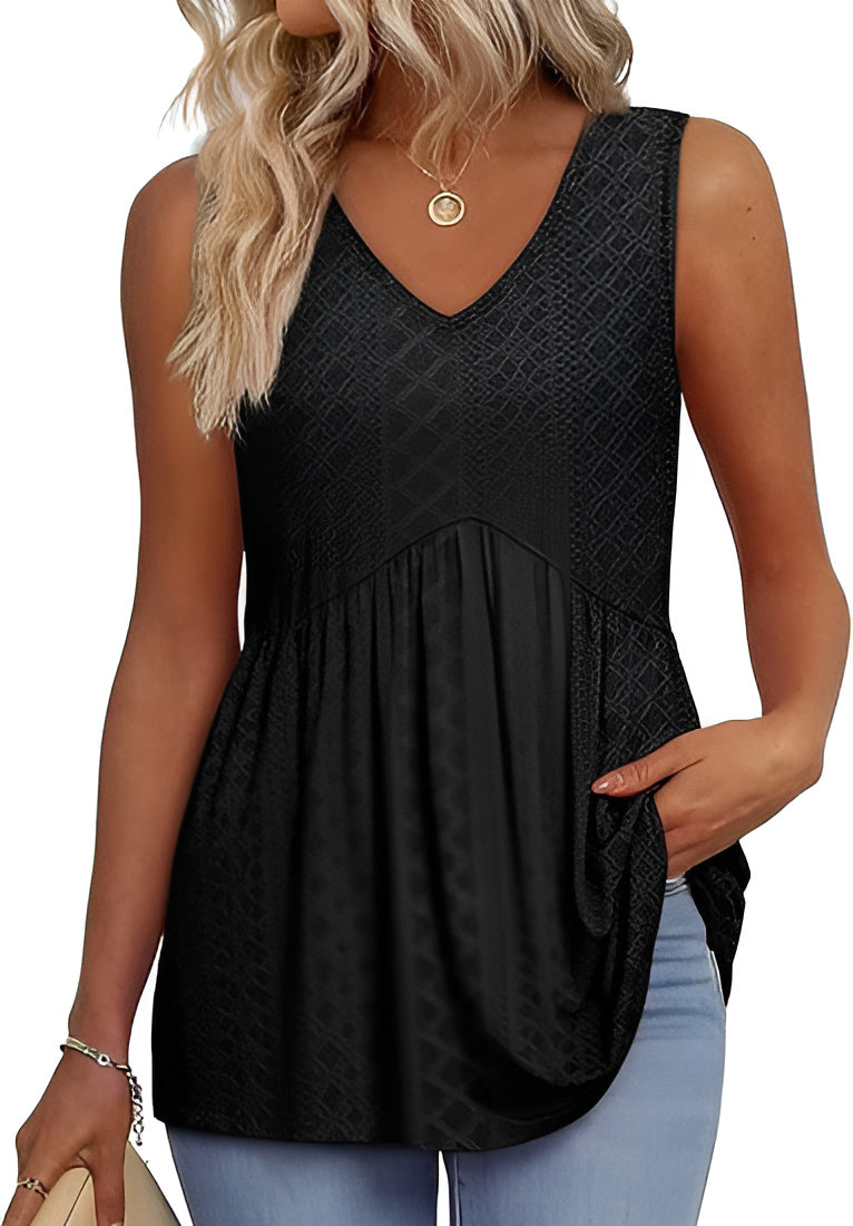 Women's Peplum Casual T-Shirt in Black