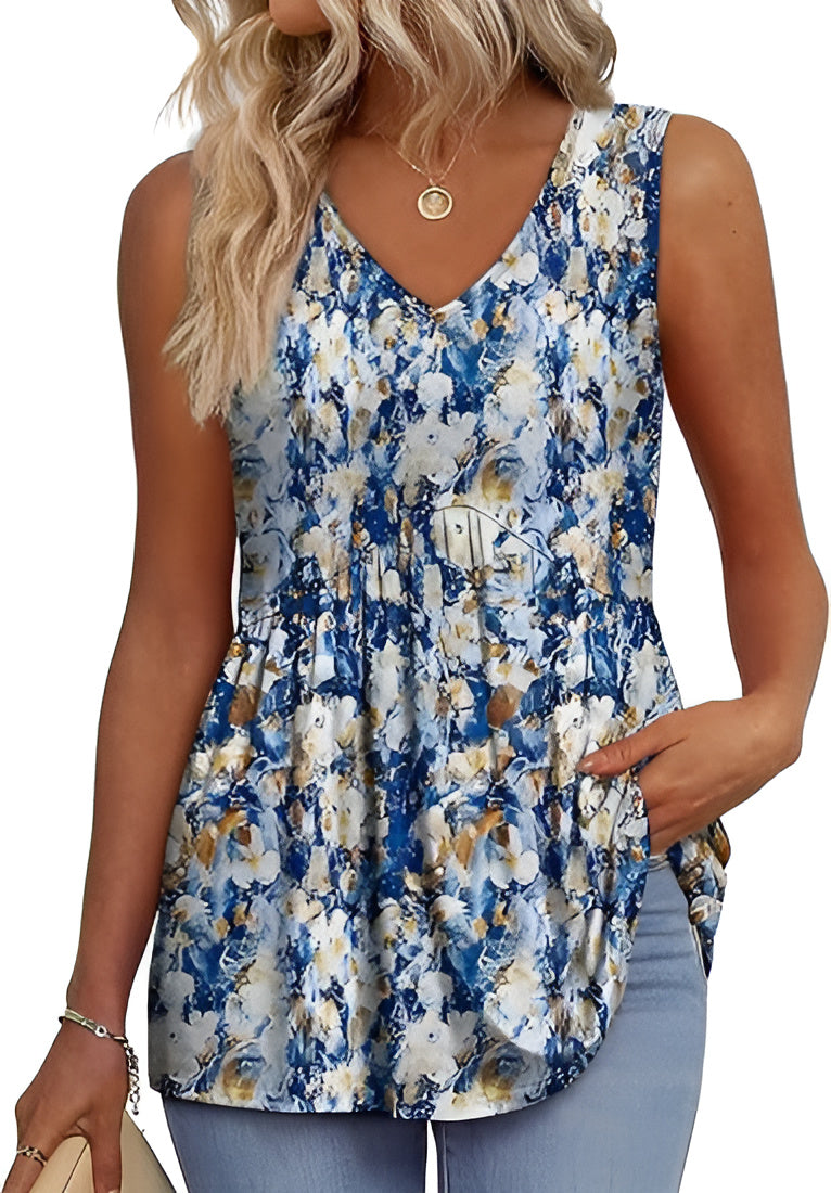 Women's Peplum Casual T-Shirt in Dark Blue