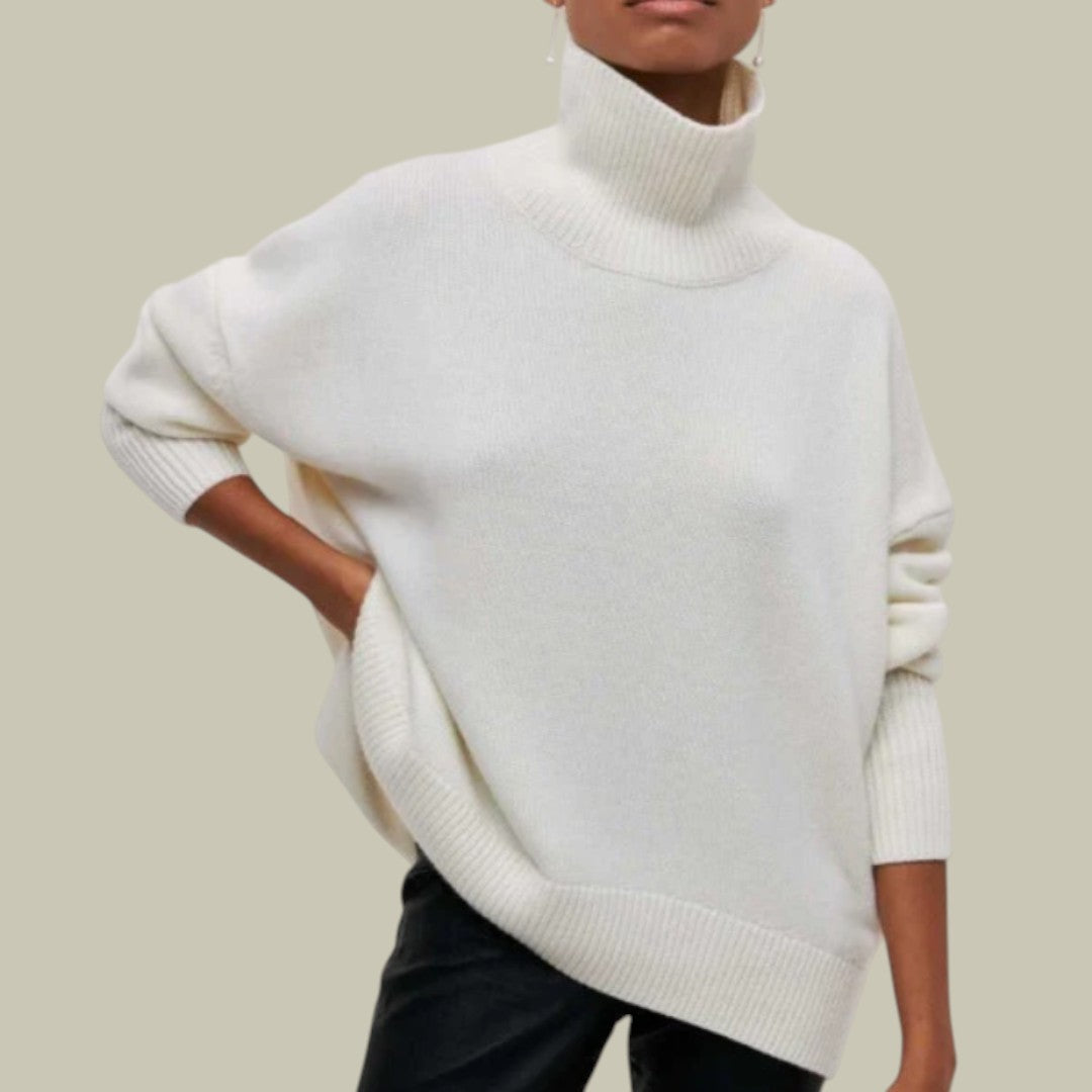 Women's Oversized Casual Jumper in Cream