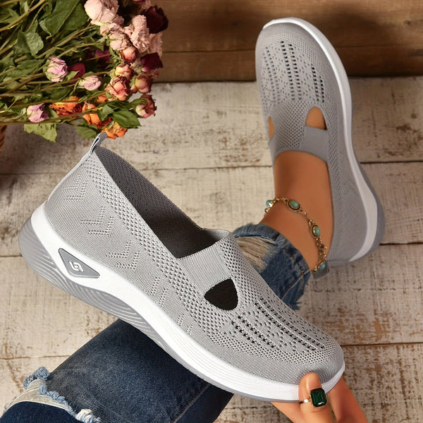 Women's Slip-On Casual Trainers in Light Grey