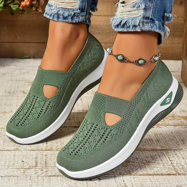 Women's Slip-On Casual Trainers in Olive