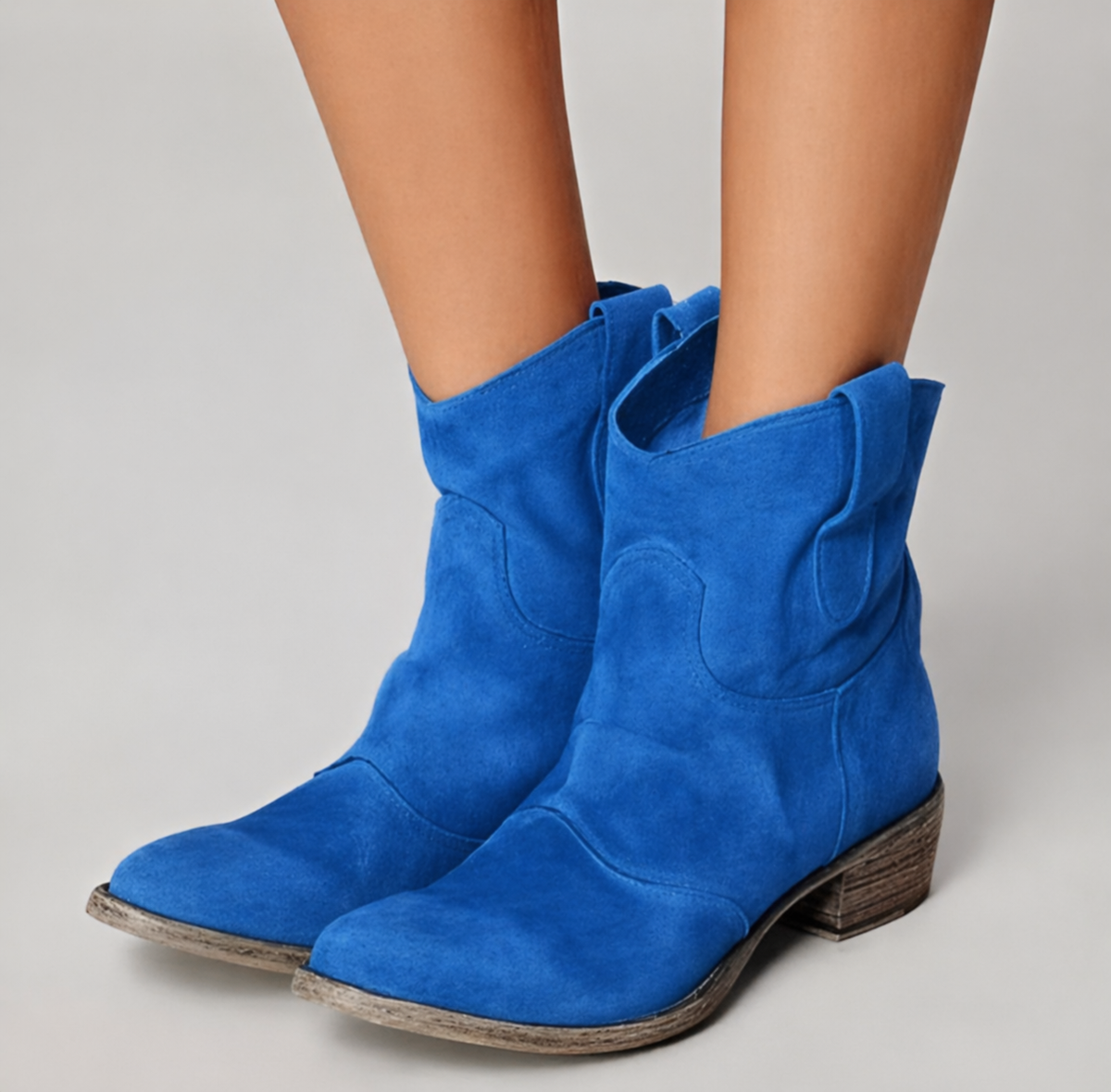Women's Pull-On Casual Ankle Boots in Blue
