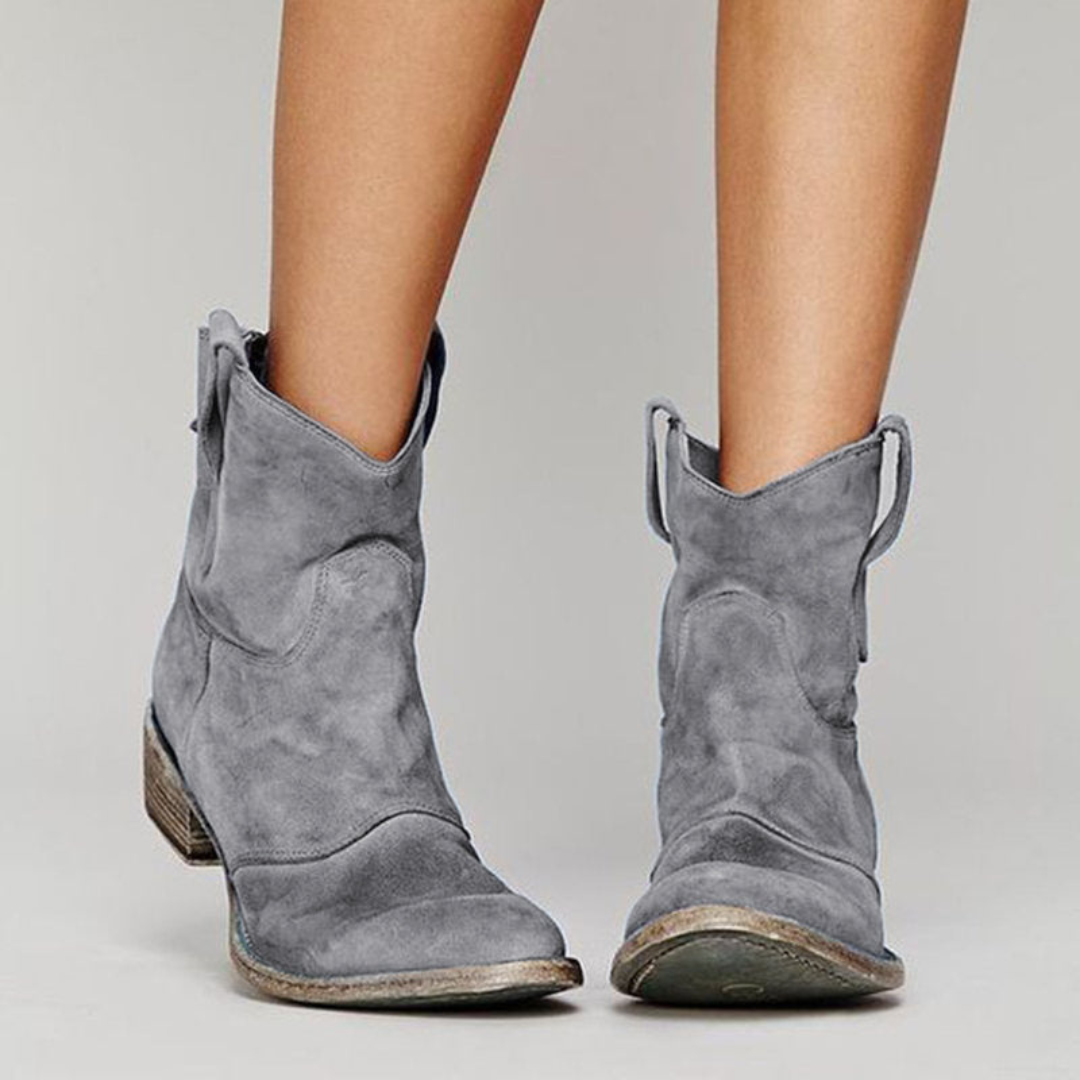 Women's Pull-On Casual Ankle Boots in Grey