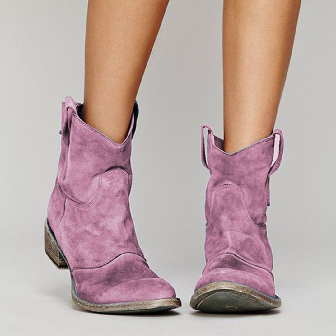 Women's Pull-On Casual Ankle Boots in Lilac
