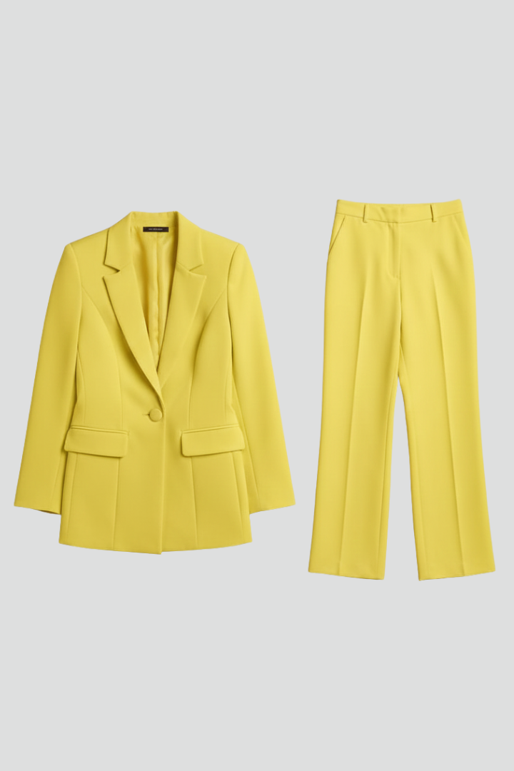 Women's Tailored Workwear Trouser Suit in Yellow