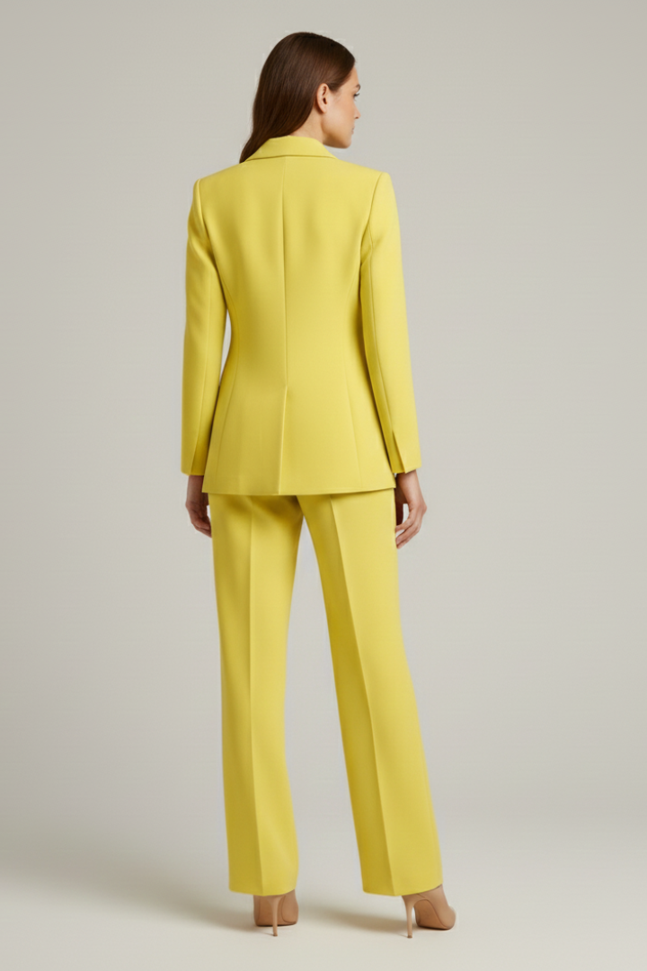 Women's Tailored Workwear Trouser Suit in Yellow