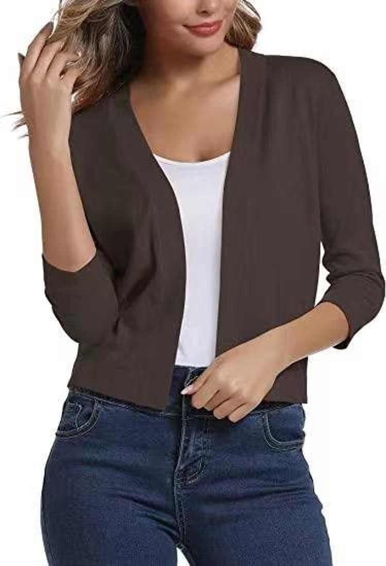 Women's Open-Front Casual Cardigan in Brown