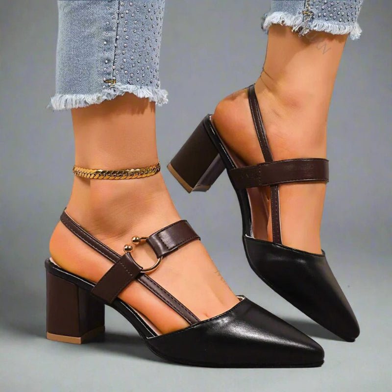 Orthopaedic Slingback Workwear Heels in Black