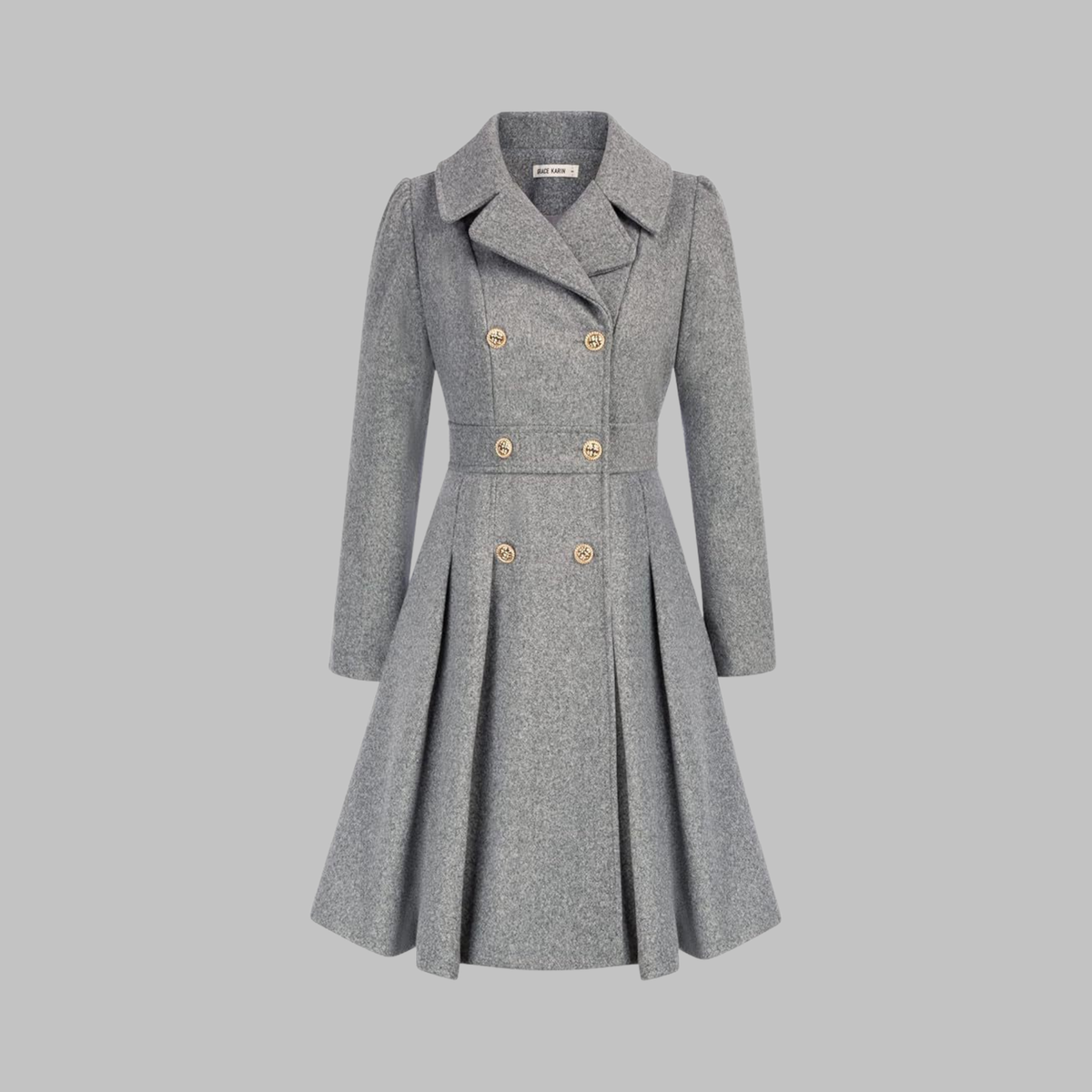 Women's Double-Breasted Casual Coat in Grey