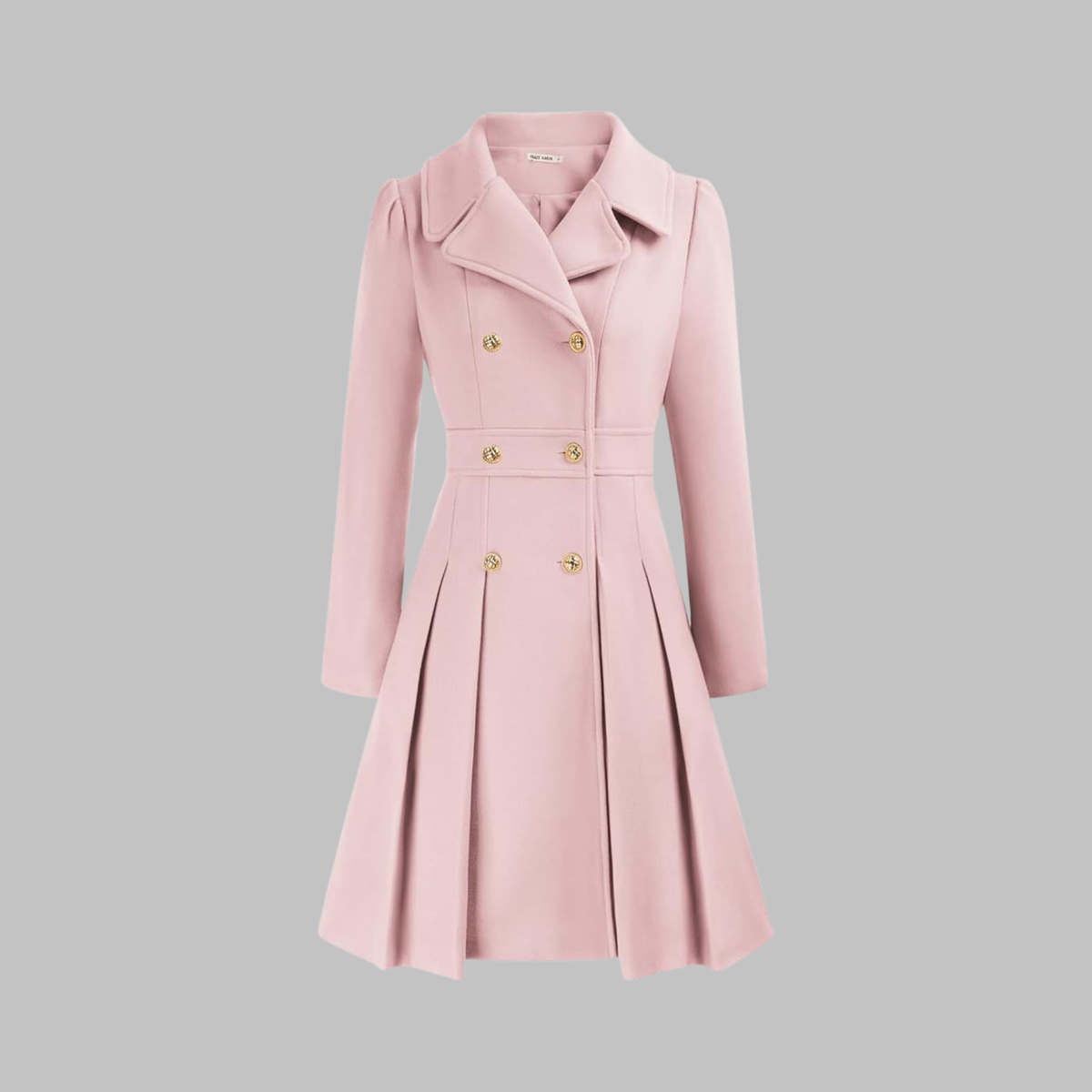 Women's Double-Breasted Casual Coat in Light Pink