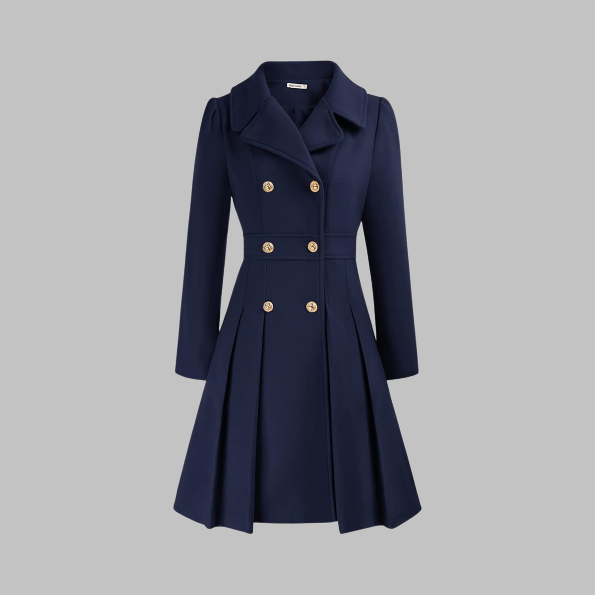 Women's Double-Breasted Casual Coat in Navy