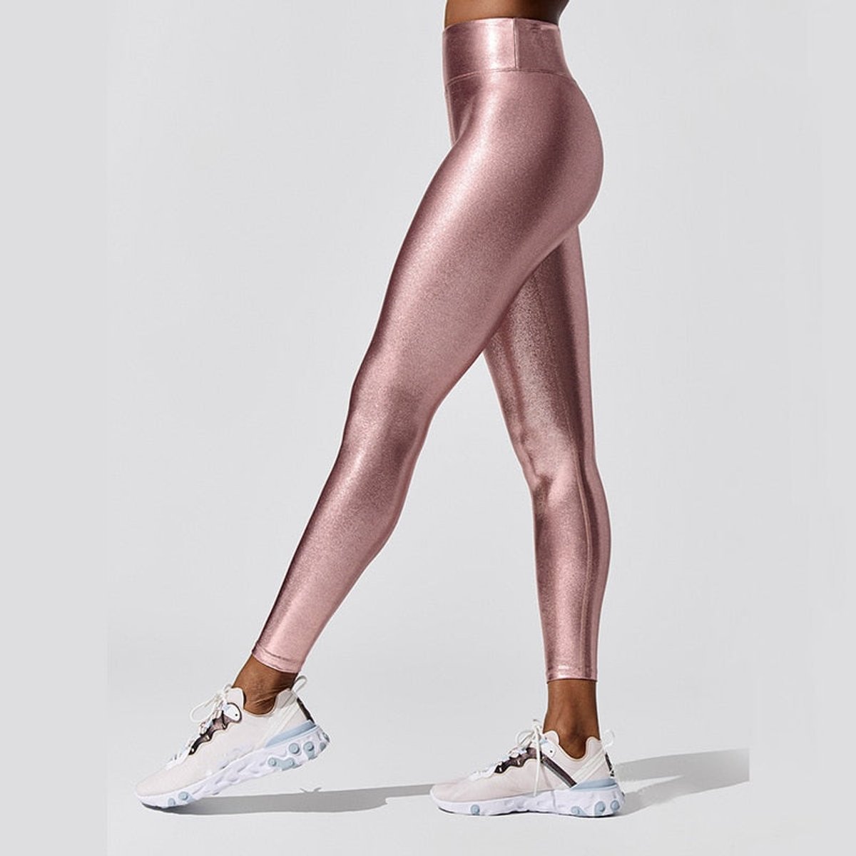 High-Waisted Casual Leggings in Rose Gold