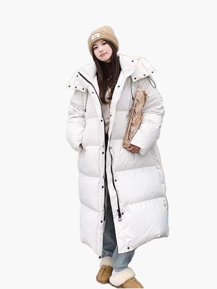 Women's Hooded Quilted Casual Coat in White