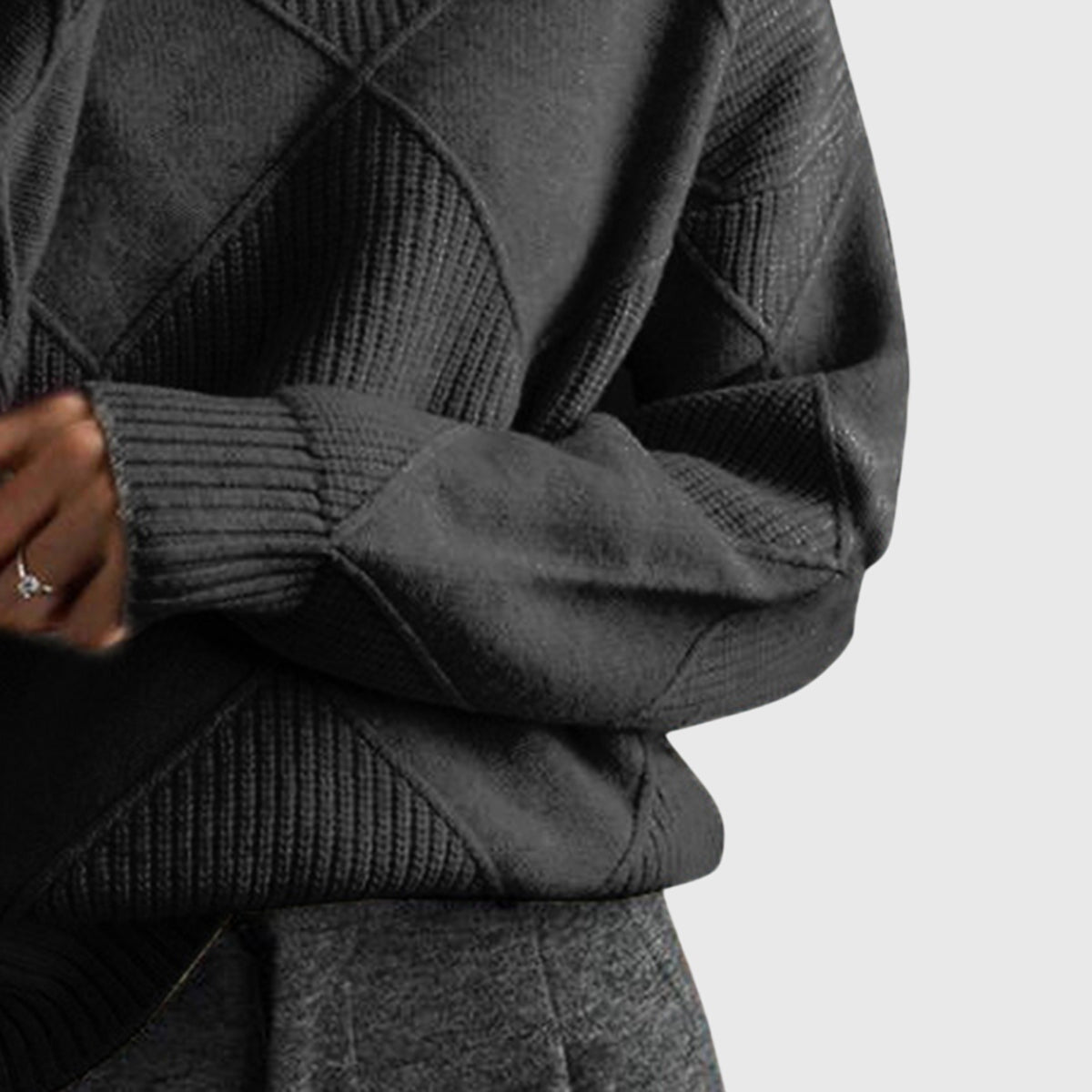 Women's Turtleneck Casual Jumper in Black