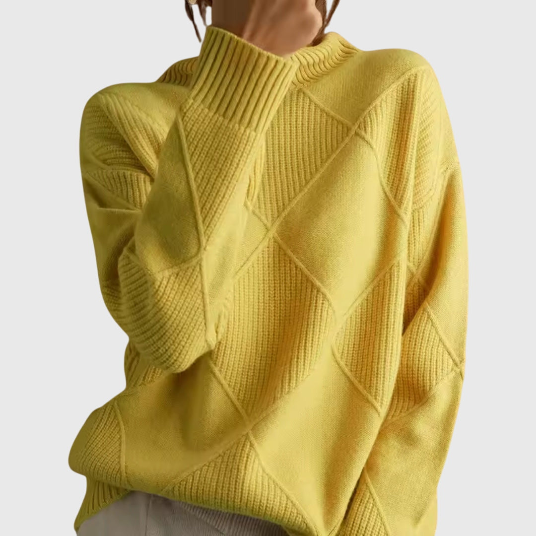 Women's Turtleneck Casual Jumper in Yellow
