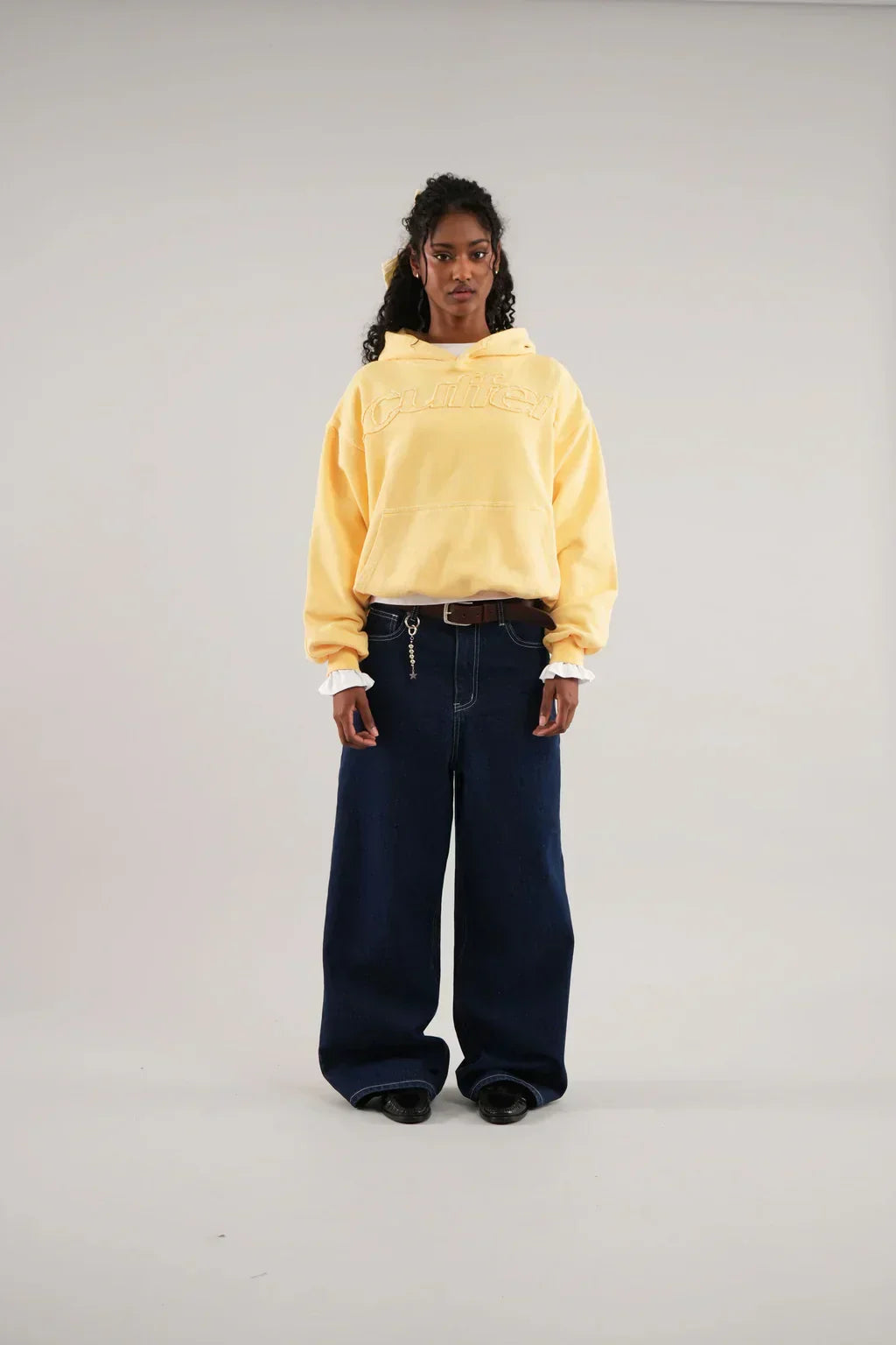 Women's Pullover Casual Hoodie in Yellow