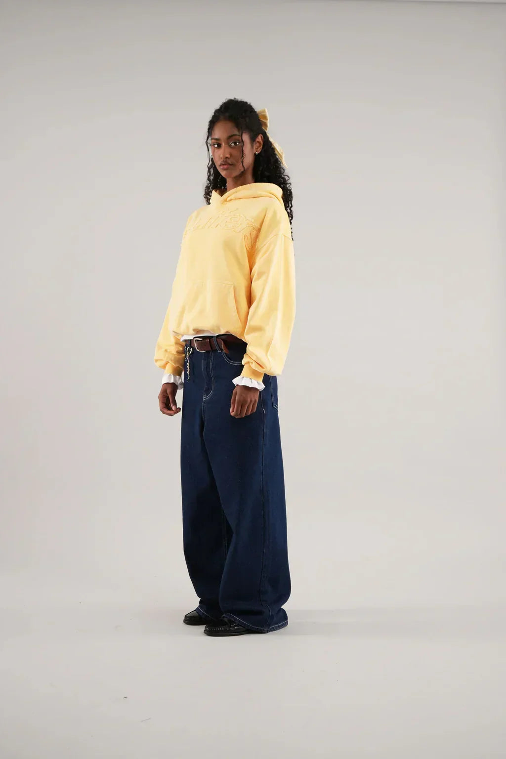 Women's Pullover Casual Hoodie in Yellow