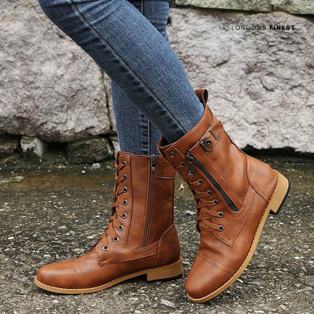 Women's Orthopaedic Lace-Up Casual Boots in Brown
