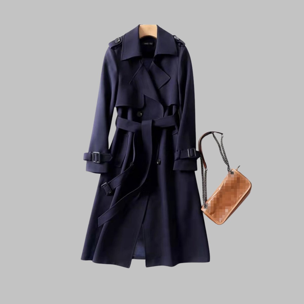 Women's Double-Breasted Workwear Coat in Navy