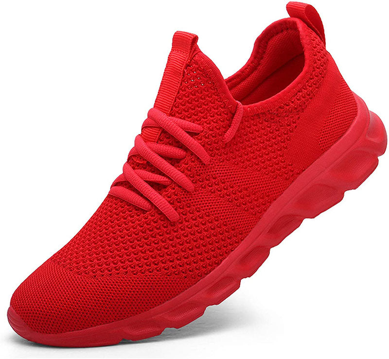 Women's Lace-Up Casual Trainers in Red