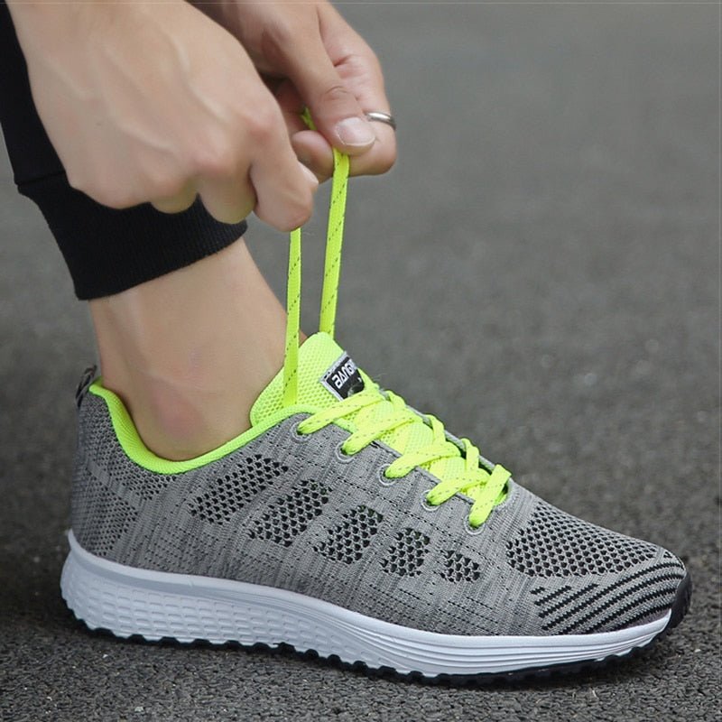 Women's Lace-Up Casual Trainers in Grey