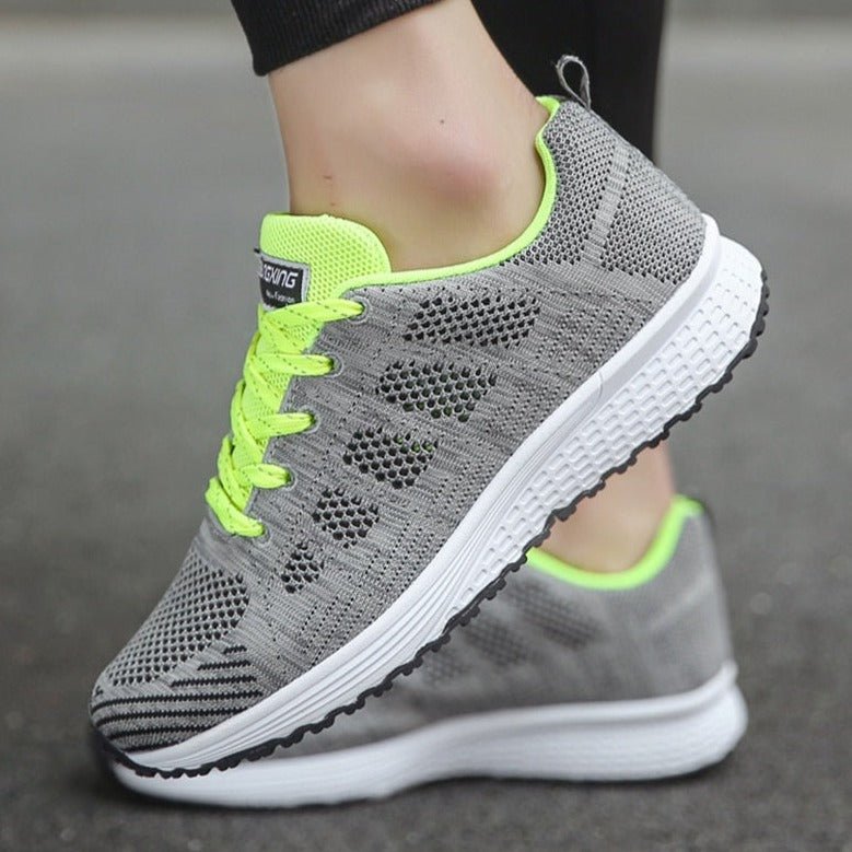 Women's Lace-Up Casual Trainers in Grey